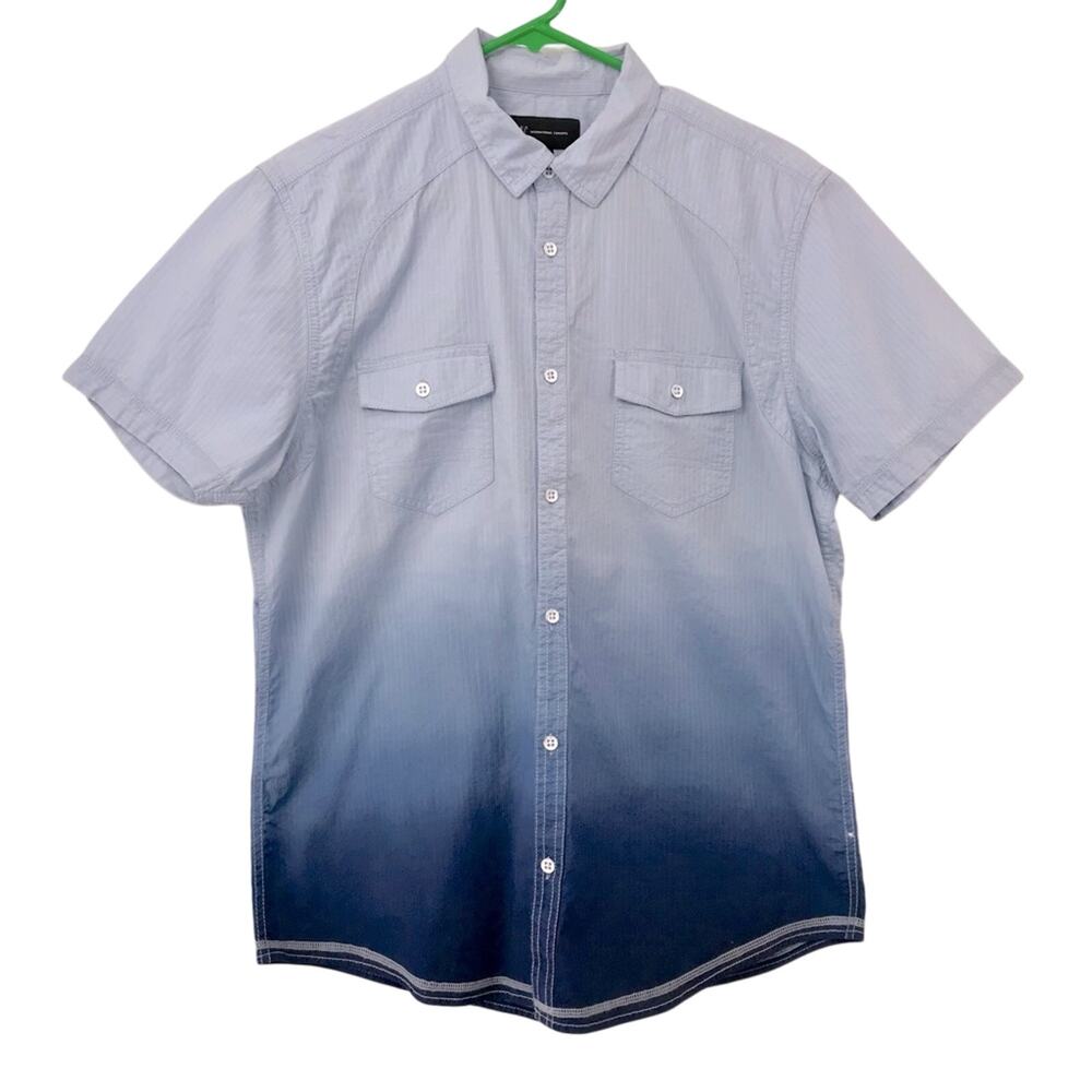 Mens INC International Concepts Blue Ombre Short Sleeve Shirt
